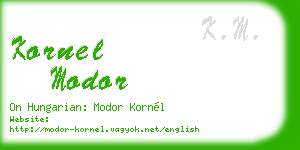 kornel modor business card