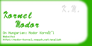 kornel modor business card